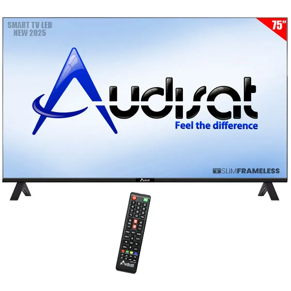 Smart TV LED 75" Audisat AD-75 (2025) 4K Ultra HD Android TV Wi-Fi com Conversor Digital (1 Ano de Garantía)