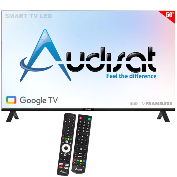 Smart TV LED 50" Audisat AD-50GO (2026) 4K Ultra HD Google TV Wi-Fi/Bluetooth com Conversor Digital (1 Ano de Garantia)