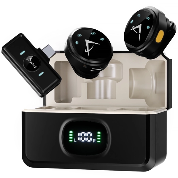 Microfone Sem Fio para Smartphone Audisat X VLOG com USB-C - Preto