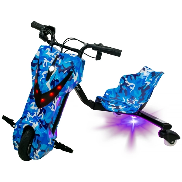 Triciclo Eléctrico Audisat TE-8W 8" Bluetooth/Speaker - Camouflaged Blue (1 Mês de Garantia)