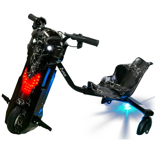 Triciclo Eléctrico Audisat TE-8X 8" com Bluetooth e Speaker - Lightning Black