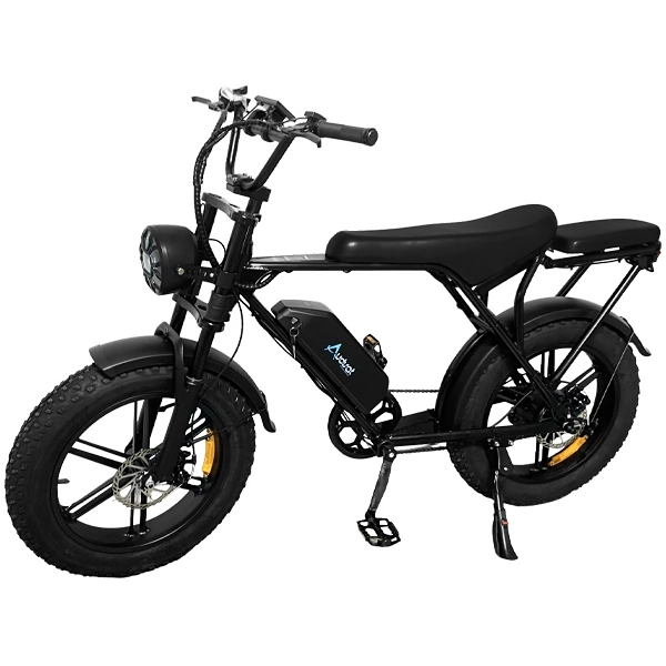 Bicicleta Elétrica Audisat E-BIKE V8 com Rodas de 20" até 45 km/h - Preto/Cinza (1 Mês de Garantia)
