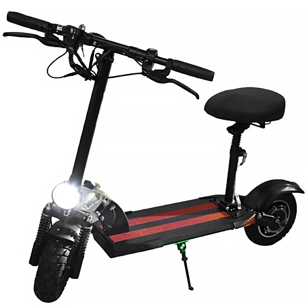 Patinete Elétrico Audisat A10 com Rodas de 10" até 35 km/h - Preto/Vermelho (1 Mês de Garantia)