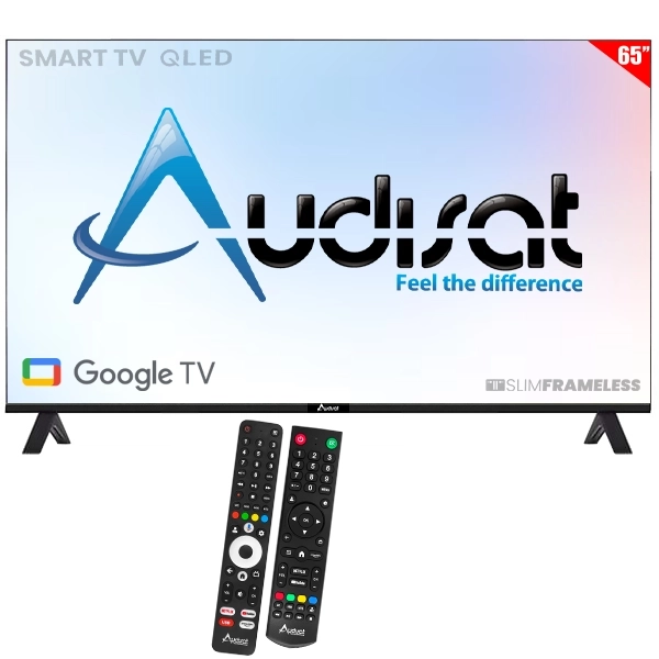 Smart TV QLED 65" Audisat AD-65Q-GO (2026) 4K Ultra HD Google TV Wi-Fi/Bluetooth (1 Año de Garantía)